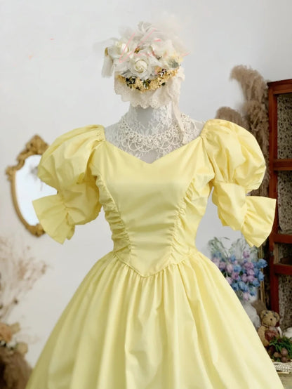 Prom Dress Ball Gown Yellow Sweetheart With Sleeves Romantic Evening Gown for Prom RB9762