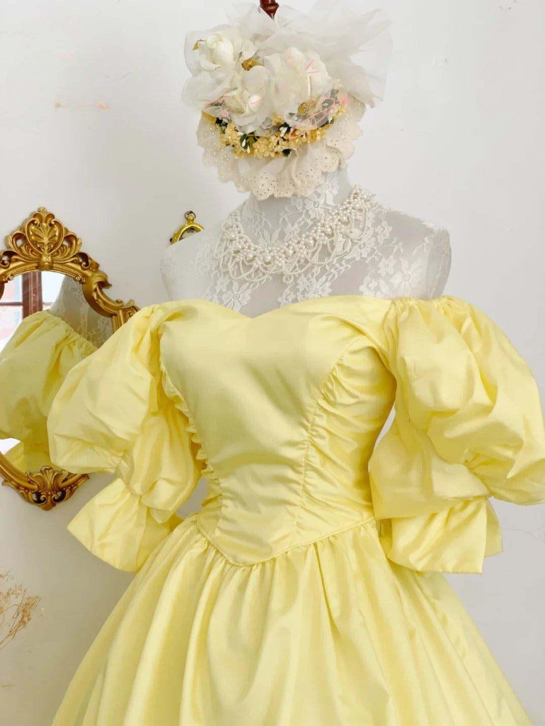 Prom Dress Ball Gown Yellow Sweetheart With Sleeves Romantic Evening Gown for Prom RB9762