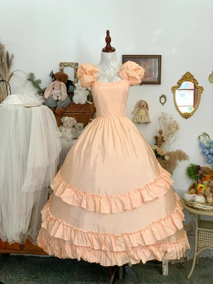 Sweet 16 Dress Green Ball Gown With Square Blush Pink Satin Sweet Sixteen Dress RB9765