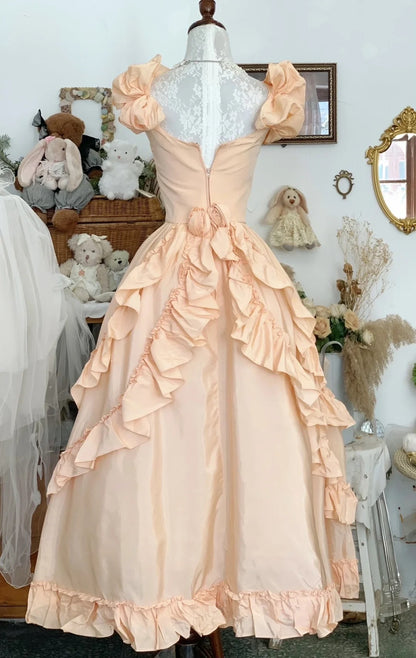 Sweet 16 Dress Green Ball Gown With Square Blush Pink Satin Sweet Sixteen Dress RB9765