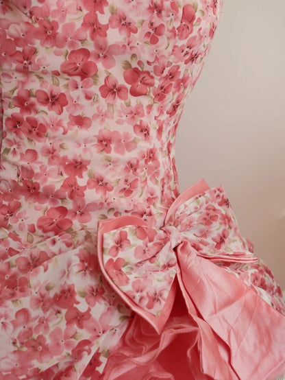 Sweet 16 Dress Ball Gown Strapless Pink Floral With Tiered Vestido De 15 Sweet Sixteen Dress RB9768