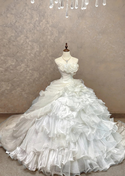 Sweet 16 Dress Ball Gown Strapless White With Tiered Vestido De 15 Sweet Sixteen Dress RB9776