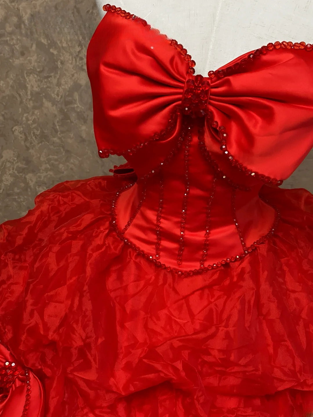 Sweet 16 Dress Red Sweetheart Ball Gown With Bow-knot Sweet Sixteen Dress RB9777