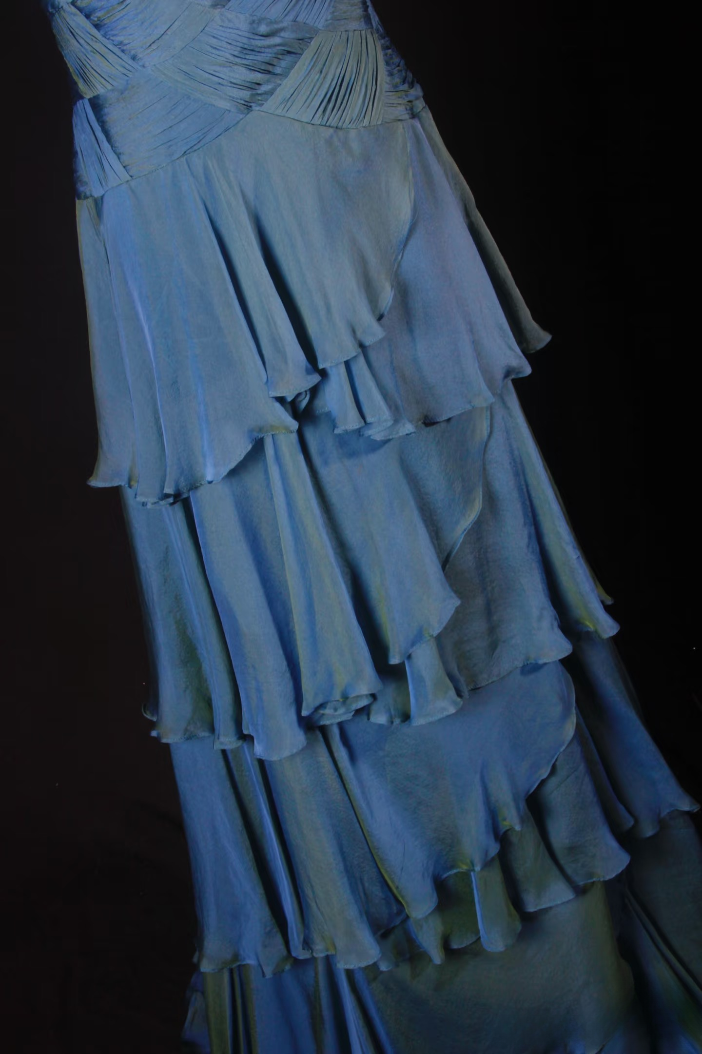 Vintage Prom Dresses 1950s Retro Classy A Line V Neck Teal Blue Chiffon Inspo Long Prom Gown AU008