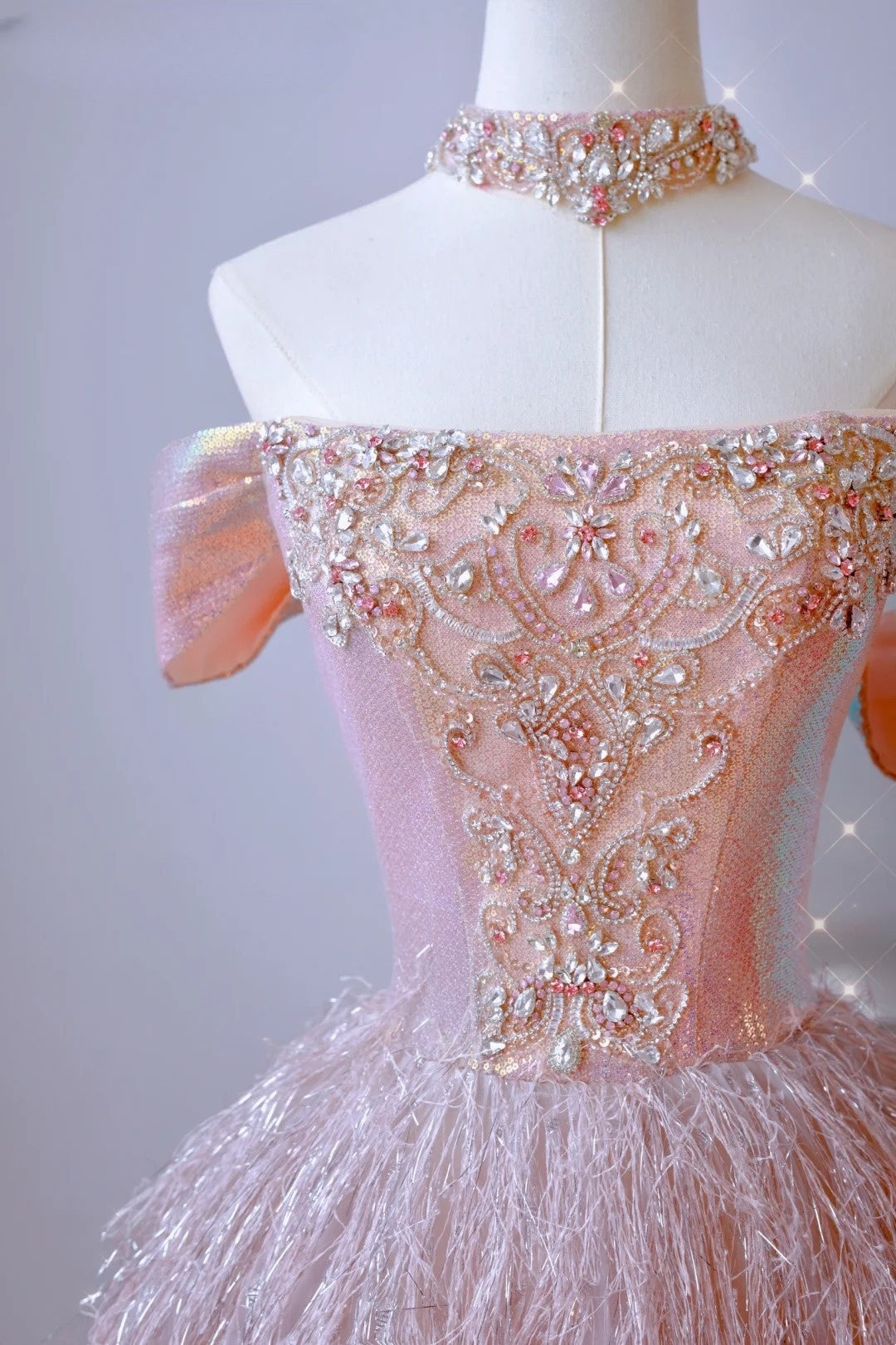 Modest Ball Gown Off The Shoulder Blush Pink Sequin Prom Dresses Long Party Dress 21st Birthday Outfits Graduation Dress AU010