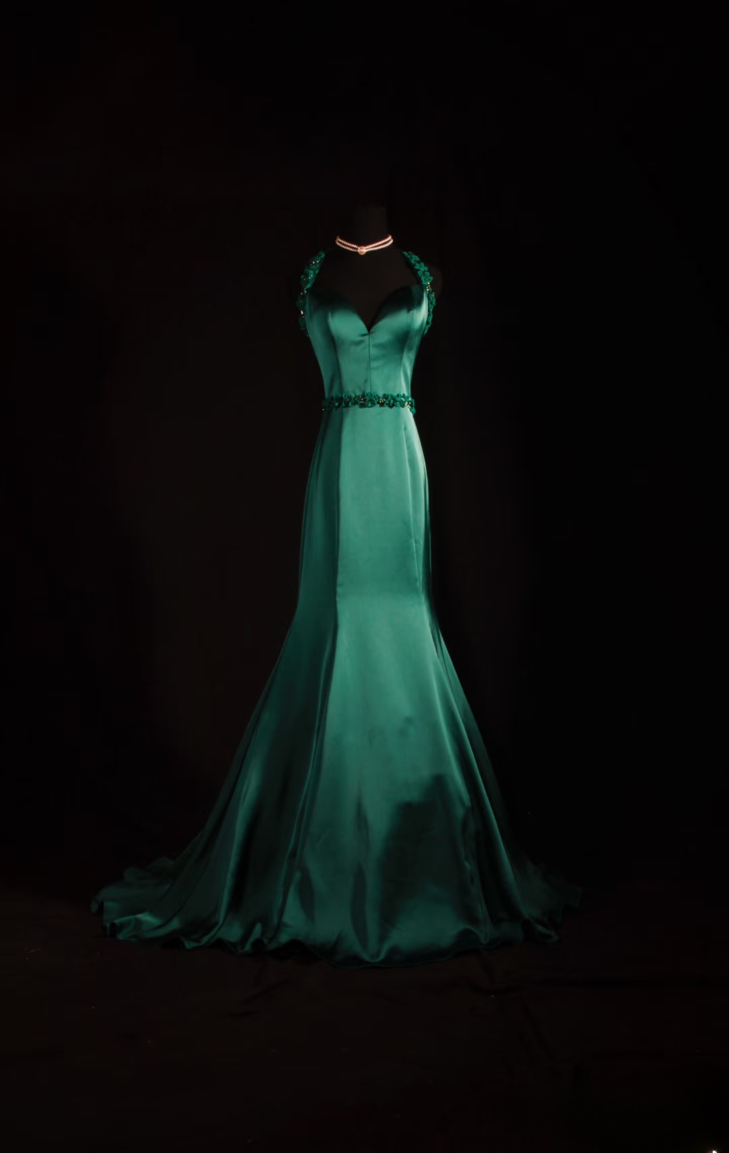 Vintage Prom Dresses 1950s Retro Classy Mermaid Sweetheart Dark Green Satin Inspo Long Prom Gown AU016