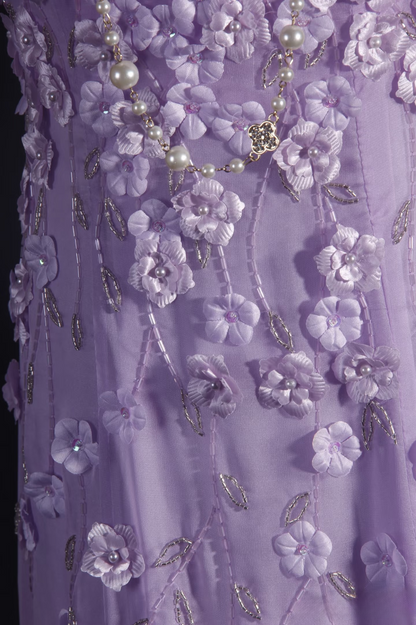 Retro Prom Dresses A Line Spaghetti Strap Lilac Tulle Vintage Fashion Long Prom Dresses Party Gowns AU019
