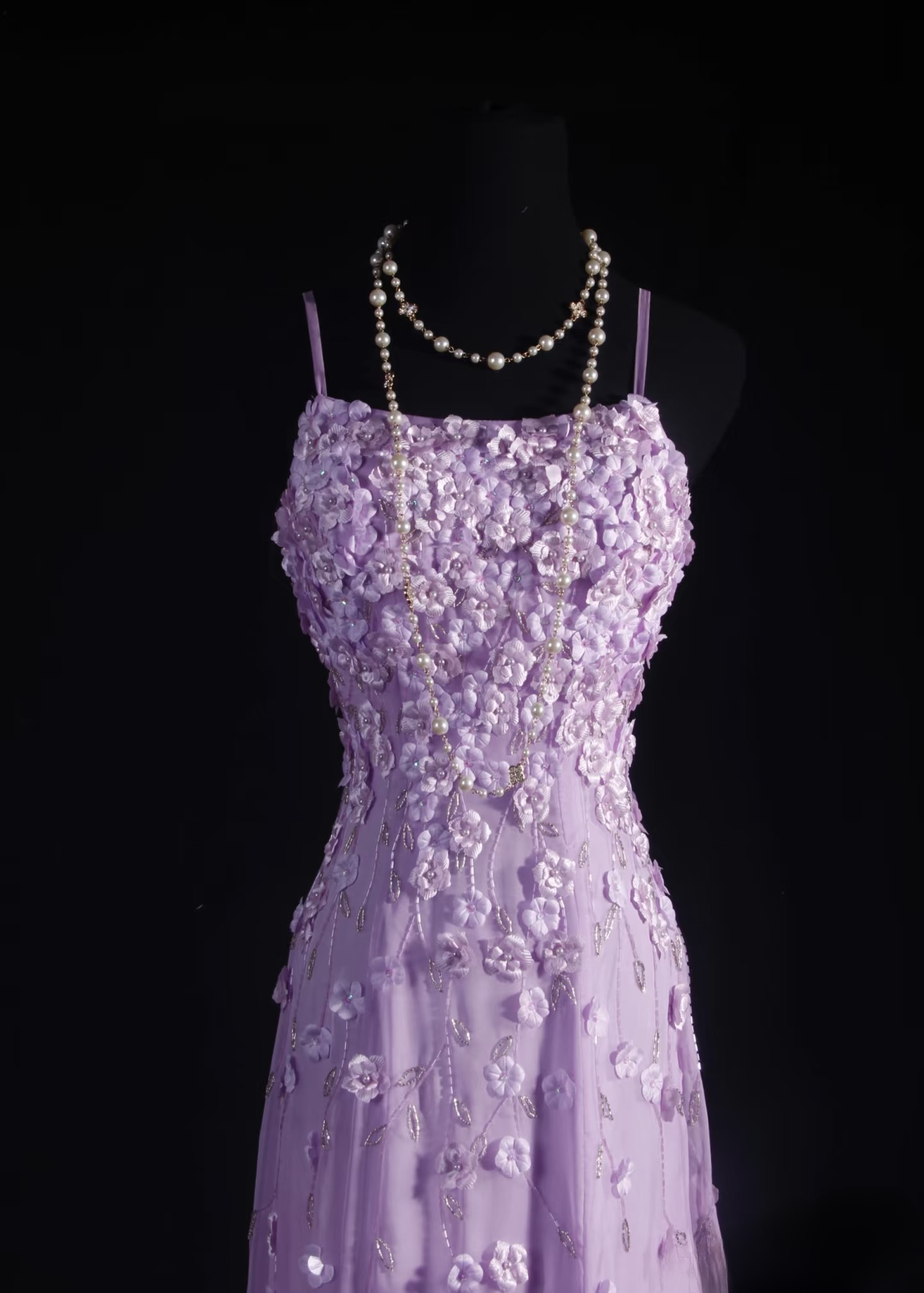 Retro Prom Dresses A Line Spaghetti Strap Lilac Tulle Vintage Fashion Long Prom Dresses Party Gowns AU019