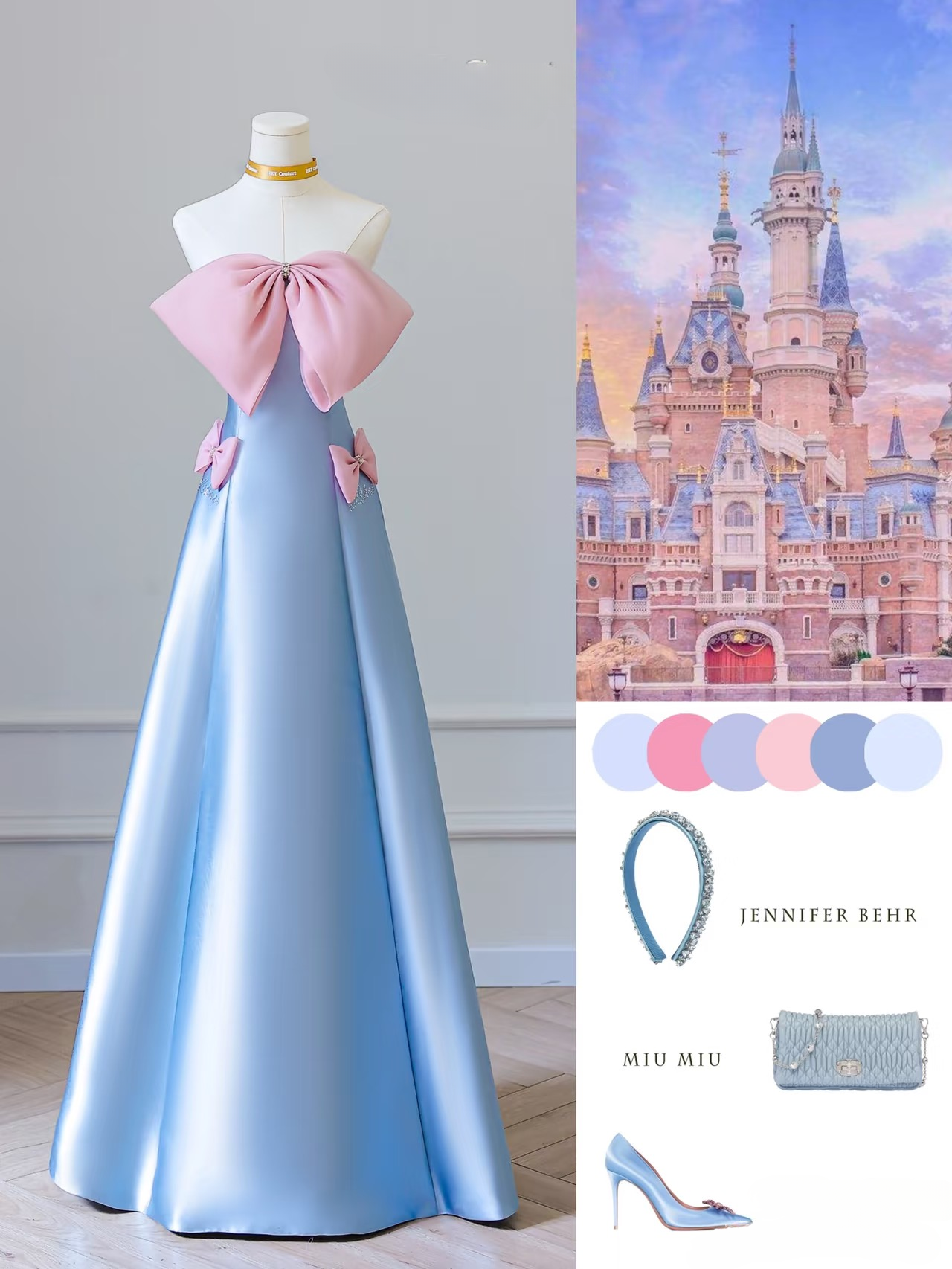 Elegant A Line Strapless Sleeveless Blue Bow Satin Floor Length Amazing Prom Dress Inspiration Ideas Prom Inspo Dresses Graduation Dress AU021