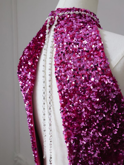 Sexy Mermaid Halter Neck Sleeveless Sequin Floor Length Stunning Prom Dresses 2026 Inspiration Prom Dress Princess Graduation Dress AU023