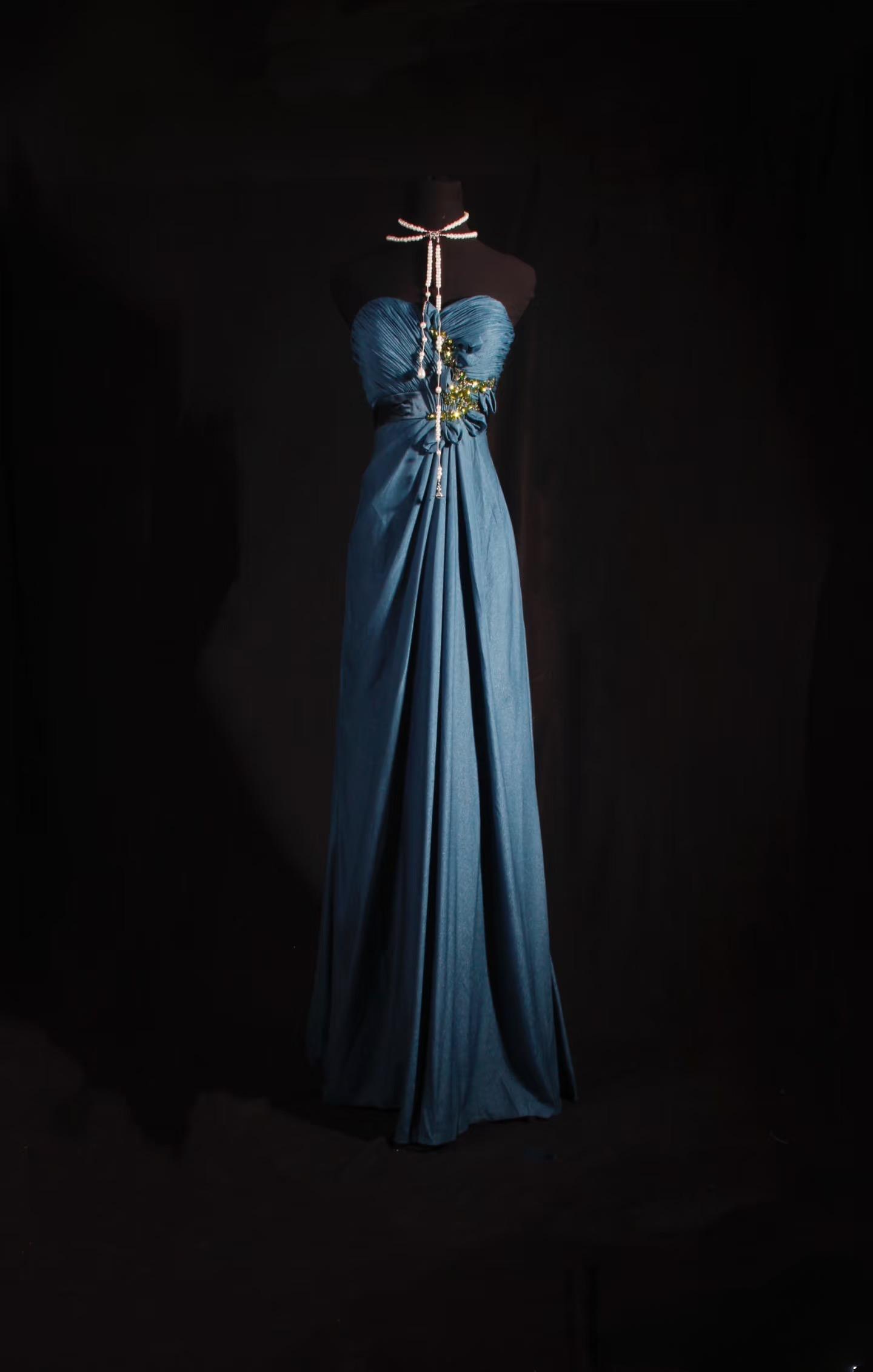 Retro Prom Dresses A Line Navy Blue Sweetheart 80s With Gold Beads Chiffon Vintage Fashion Long Prom Dresses Party Gowns AU024