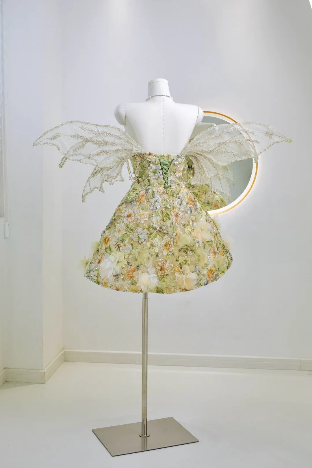 Luxury Ball Gown Sweetheart Green Lace Short 18th Birthday Dress Homecoming Dresses Cocktail Gown AU026