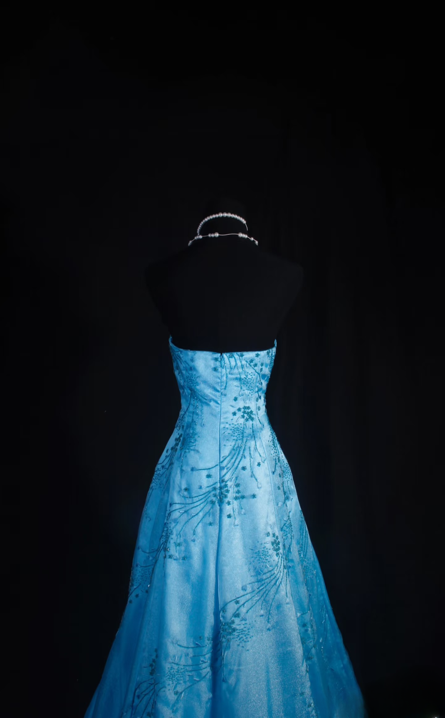 Retro Prom Dresses A Line Strapless Blue Tulle Beaded Vintage Fashion Long Prom Dresses Party Gowns AU026