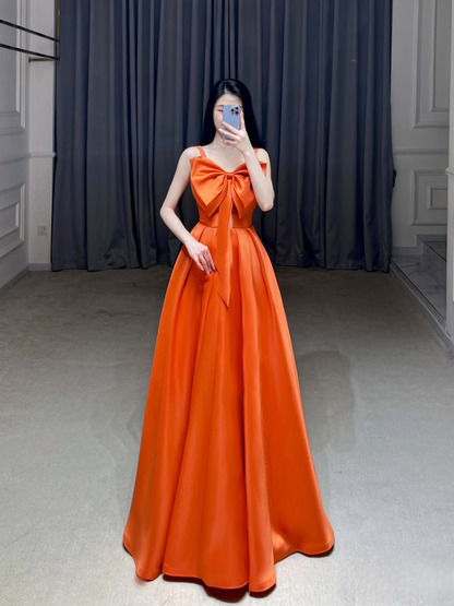 A Line Straps Satin Floor Length Stunning Prom Dresses Inspiration Prom Dress Princess Graduation Dress AU027