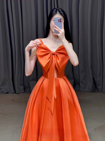 A Line Straps Satin Floor Length Stunning Prom Dresses Inspiration Prom Dress Princess Graduation Dress AU027