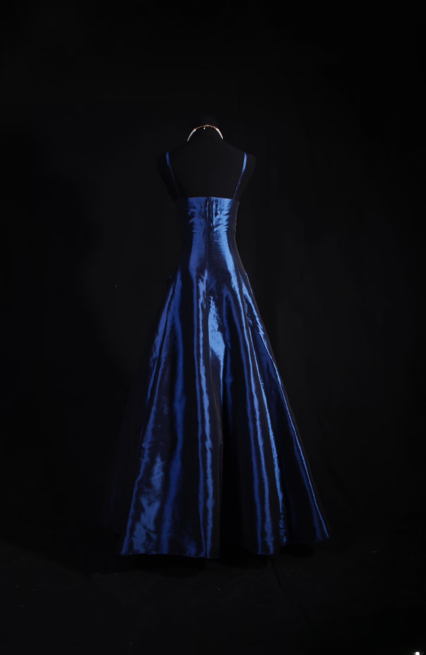 Retro Prom Dresses A Line Navy Blue Spaghetti Strap 80s With Appliqued Lace Satin Vintage Fashion Long Prom Dresses Party Gowns AU031