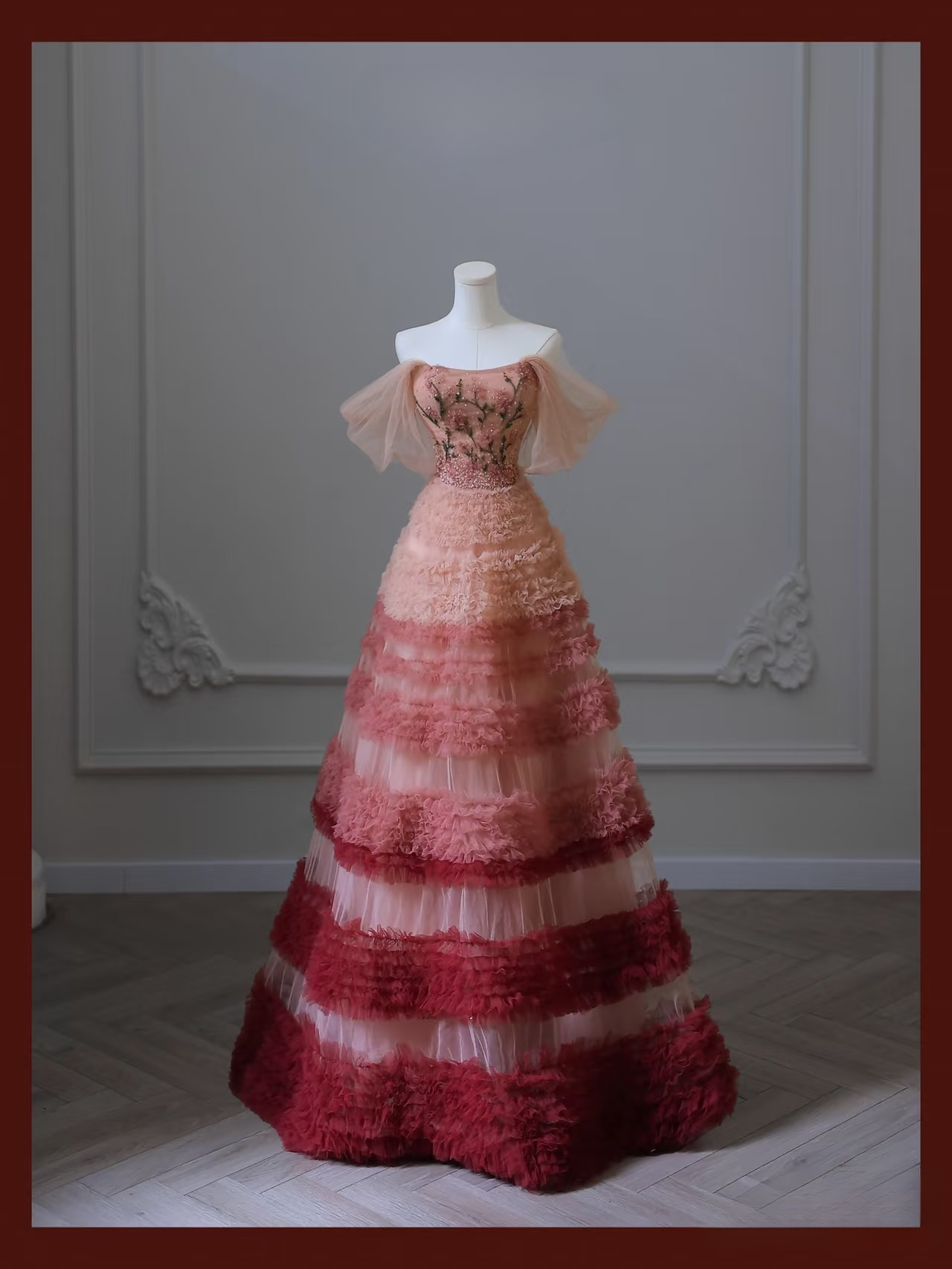 Modest Ball Gown Off The Shoulder Tulle Pink Floor Length Stunning Prom Dresses Inspiration Prom Dress Princess Dance Formal Graduation Dress AU039
