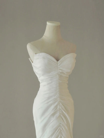 Elegant Mermaid Spaghetti Straps With Ruffled White Tulle Groom Bride Gown Bridal Dress Style Wedding Dresses RB7395