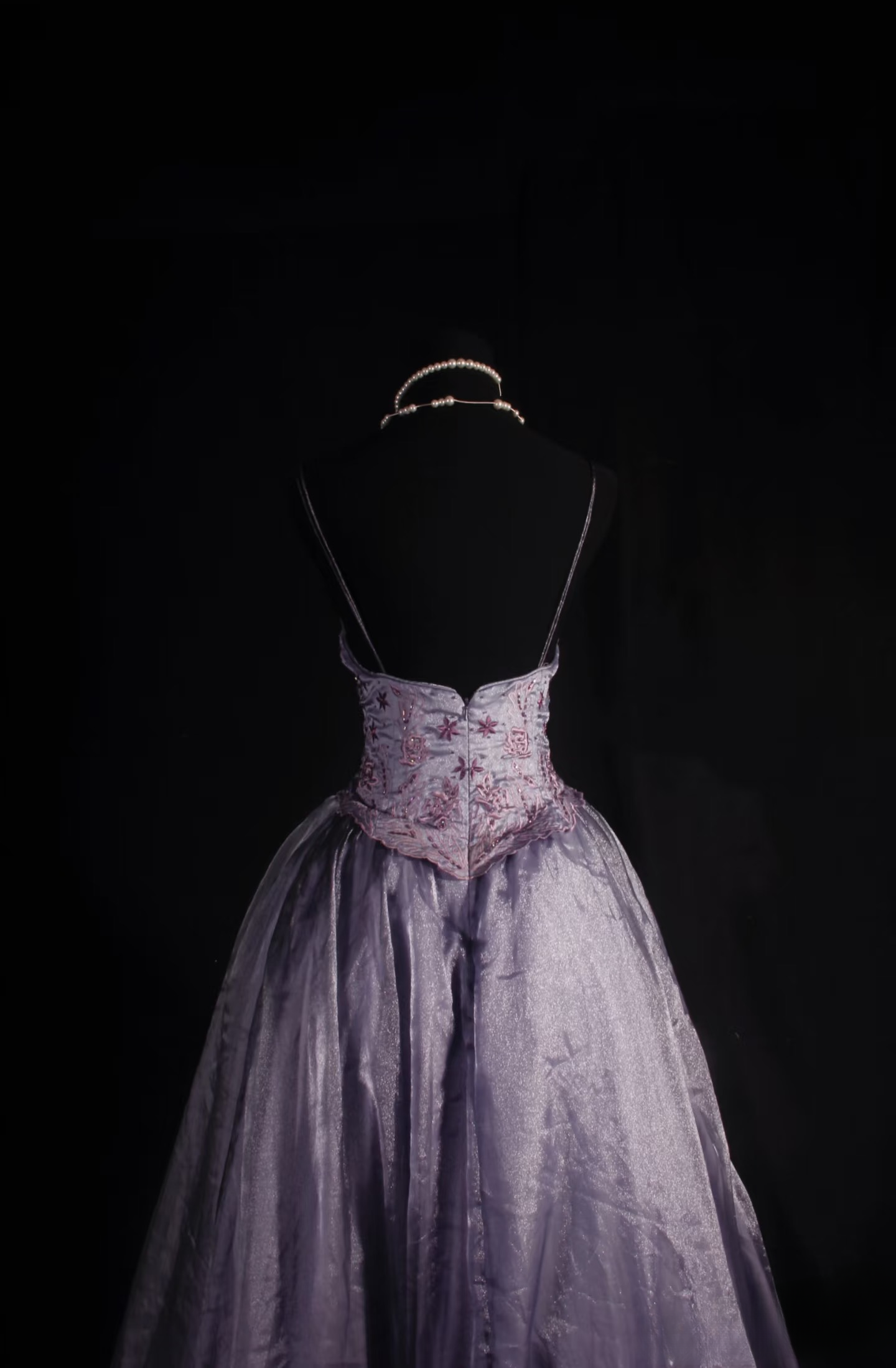 Retro Prom Dresses Ball Gown Spaghetti Strap 80s With Beaded Slit Lilac Sequins Vintage Fashion Long Prom Dresses Party Gowns AU042
