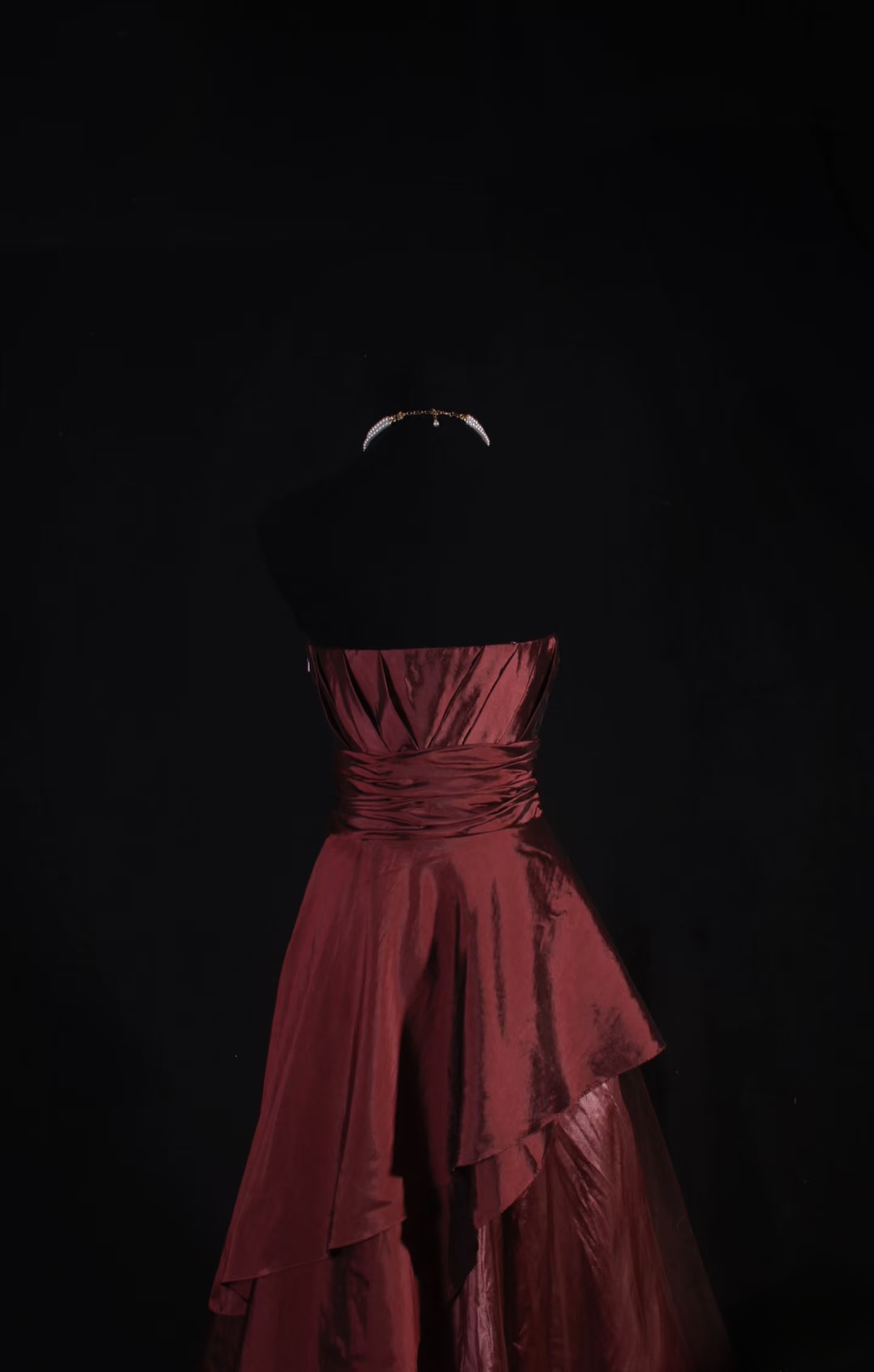 Vintage Ball Gown Strapless Burgundy 80s Taffeta Inspiration Long Prom Dresses Evening Party Dress Prom Gowns AU045