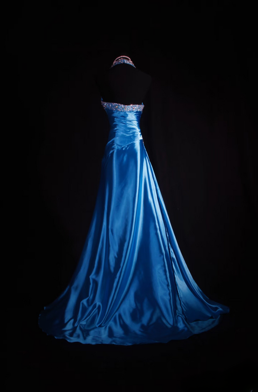 Retro Prom Dresses Sheath Halter Blue With Silver Beaded 70s 80s Pleated Vintage Fashion Long Prom Dresses Party Gowns AU048