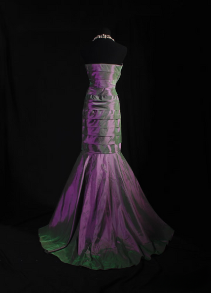 Retro Prom Dresses Mermaid Sweetheart 50s 60s Pleated Grape Taffeta Vintage Long Prom Dresses Party Gowns AU049