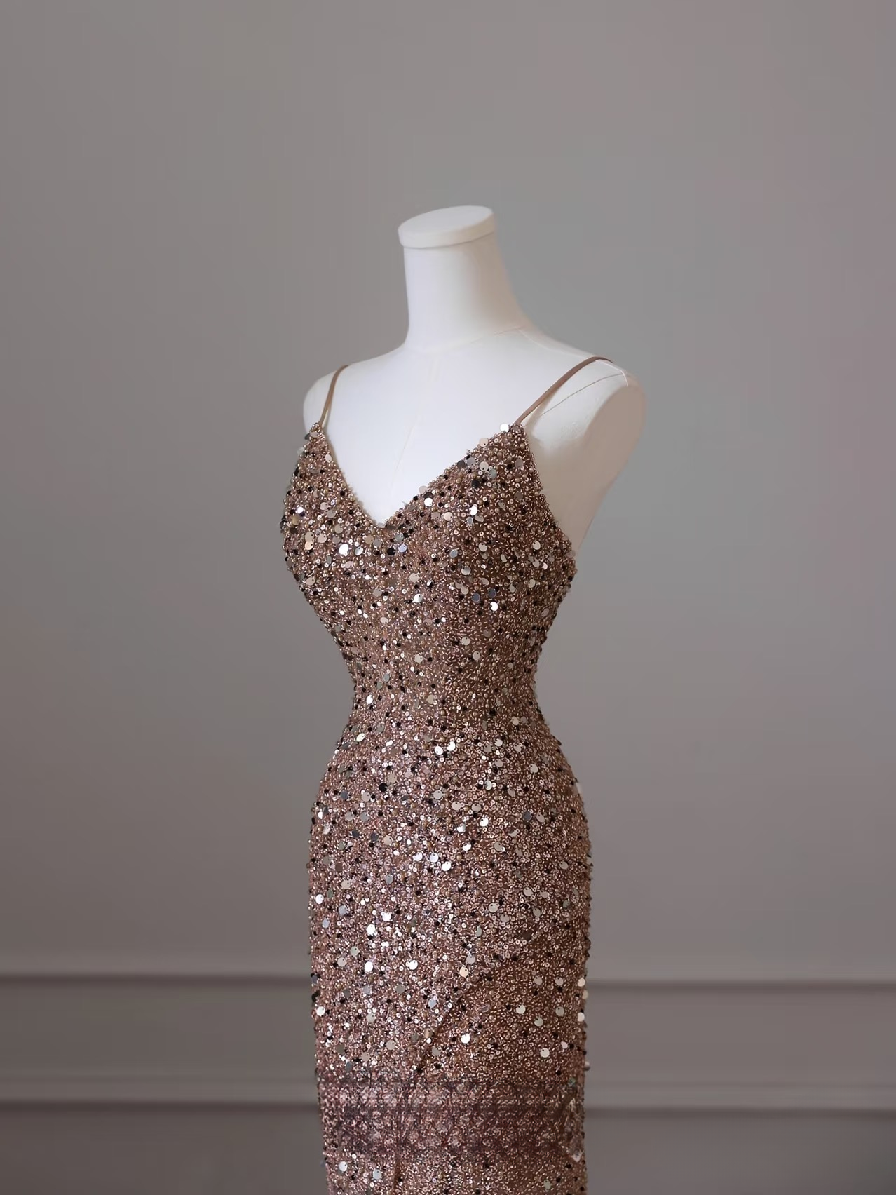 Elegant Mermaid Spaghetti Straps Sequin Long Stunning Prom Dresses Inspiration Prom Gowns Princess Graduation Dress AU050