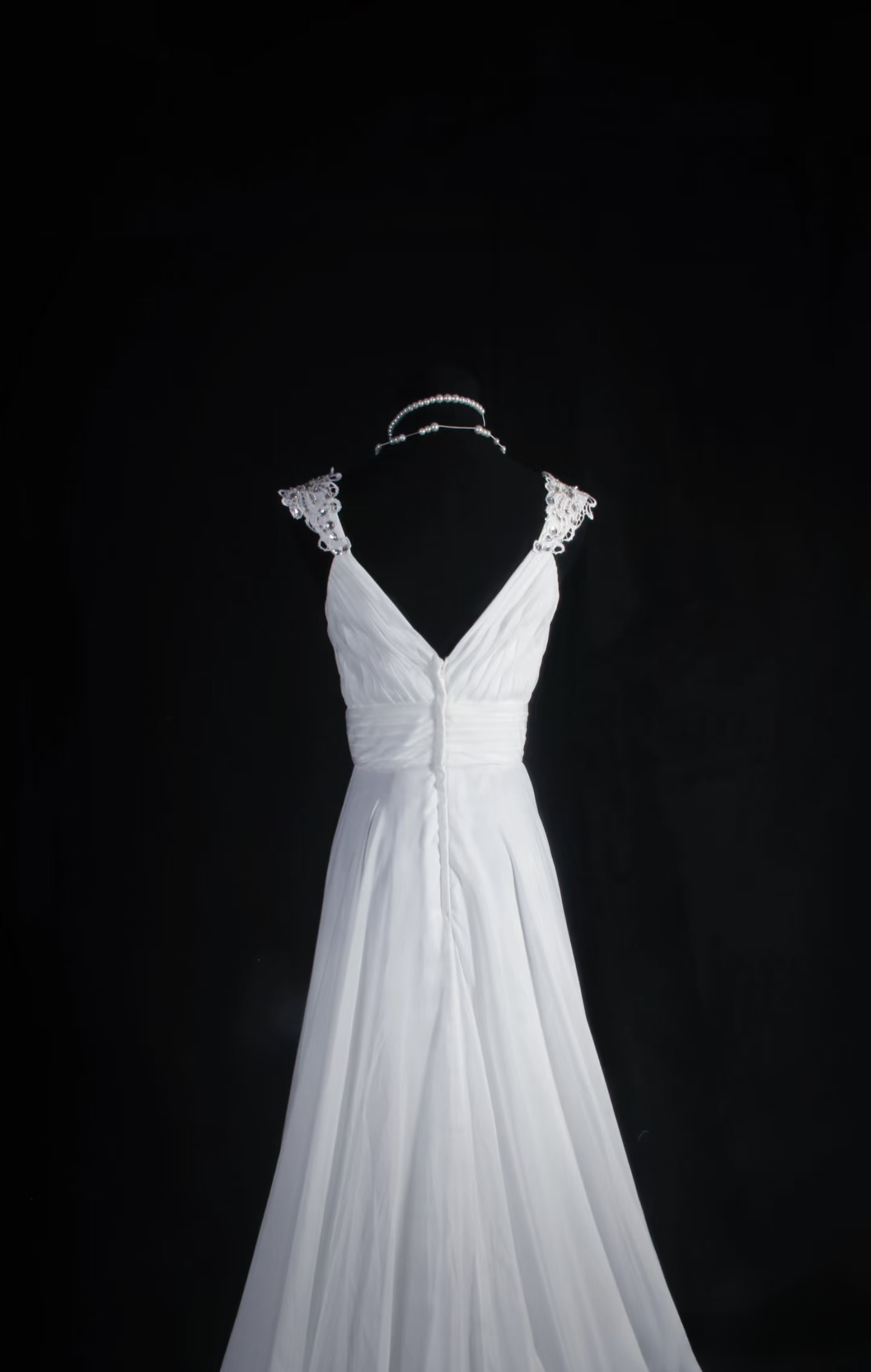 Retro A Line Sweetheart 1960s White Chiffon Fitted Bride Gown Long Lace Wedding Dresses AU050