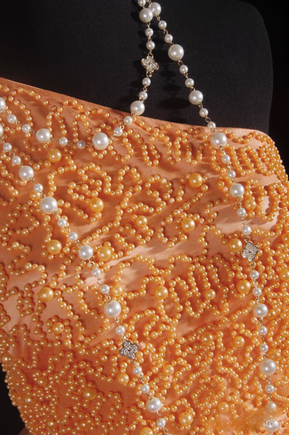 Cute Ball Gown One Shoulder Orange Tulle Short 16th Birthday Dress Homecoming Dresses Cocktail Gown AU051