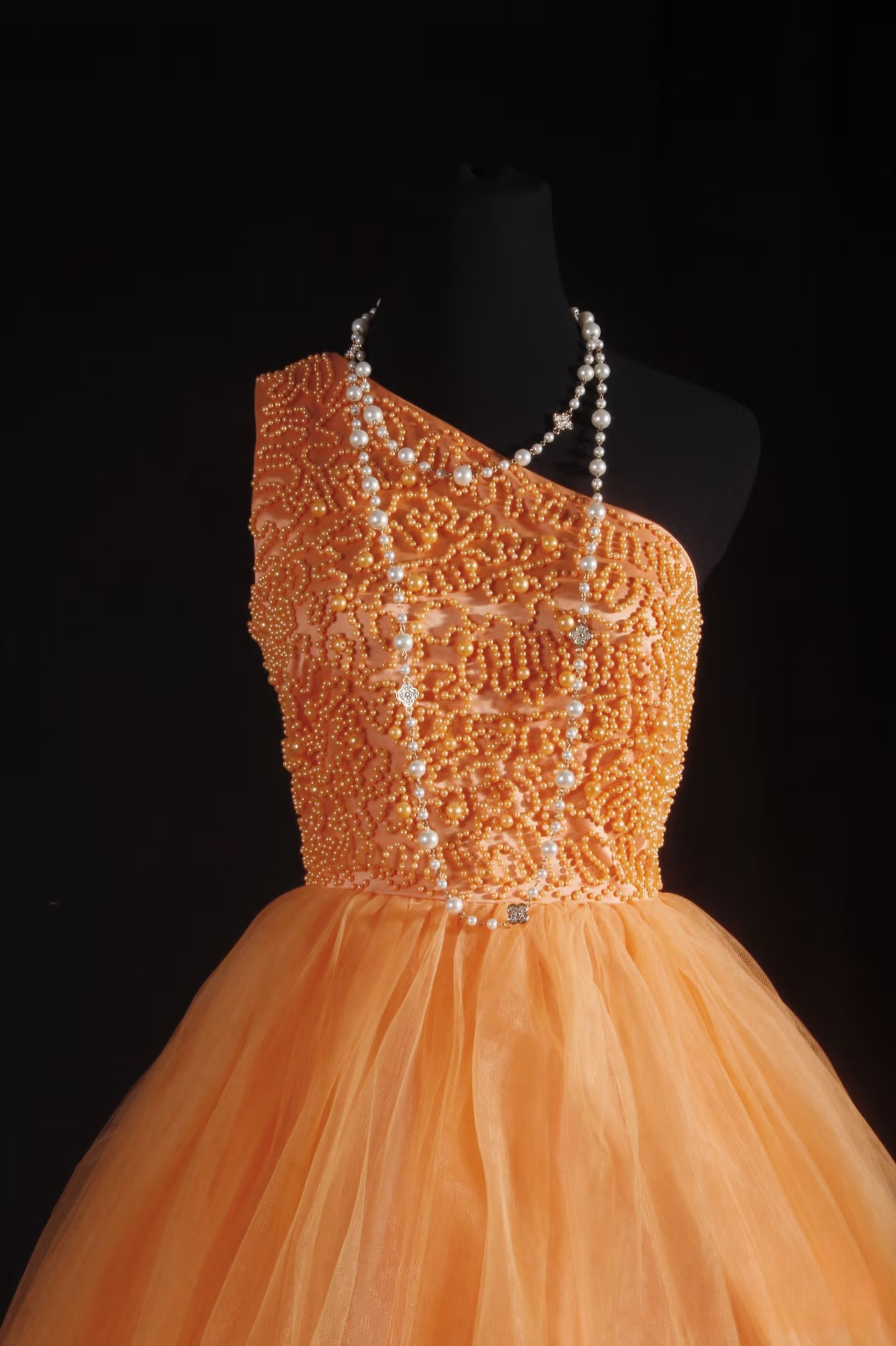 Cute Ball Gown One Shoulder Orange Tulle Short 16th Birthday Dress Homecoming Dresses Cocktail Gown AU051