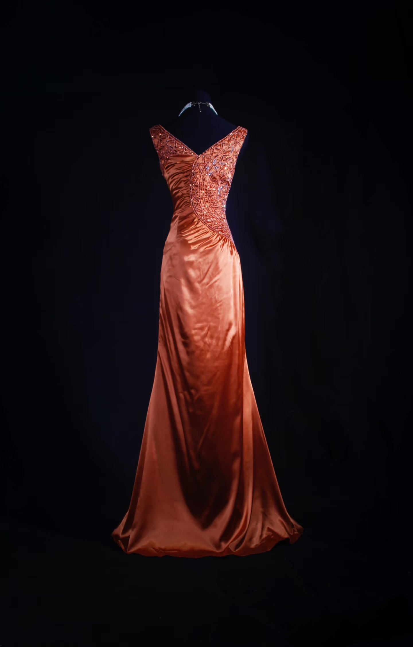 Vintage Prom Dresses 1950s Retro Classy V Neck Rust Red Long Prom Dress Inspiration Prom Dresses AU052