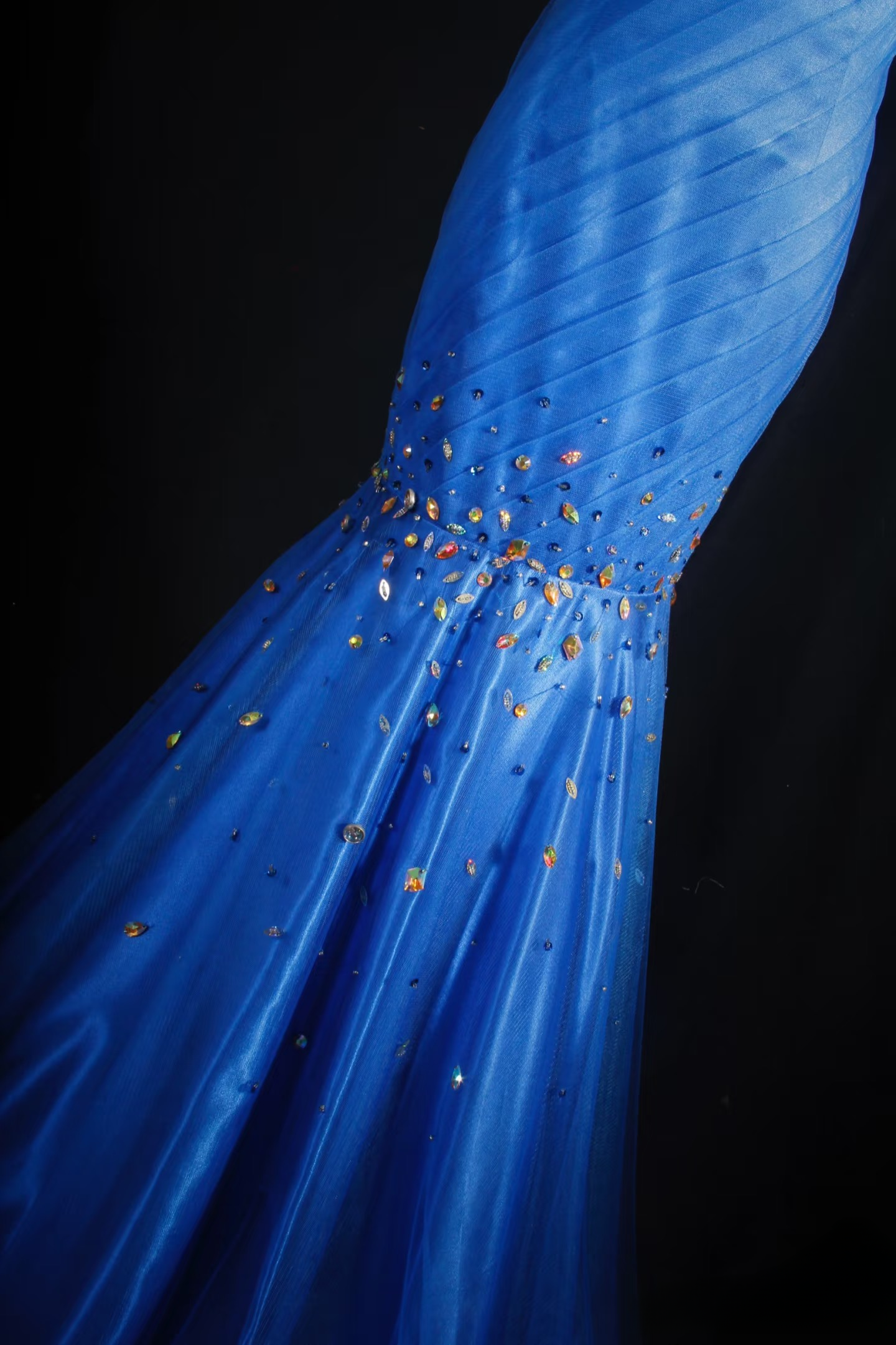 Vintage Prom Dresses Aesthetic Mermaid Sweetheart Royal Blue Tulle Beads Long Prom Dress Inspiration Prom Dresses AU054