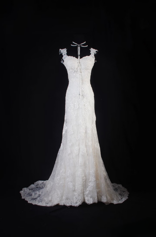 Chic Mermaid Sweetheart Lace White Fitted Corset Long Wedding Dress Bride Gowns Wedding Dresses AU057