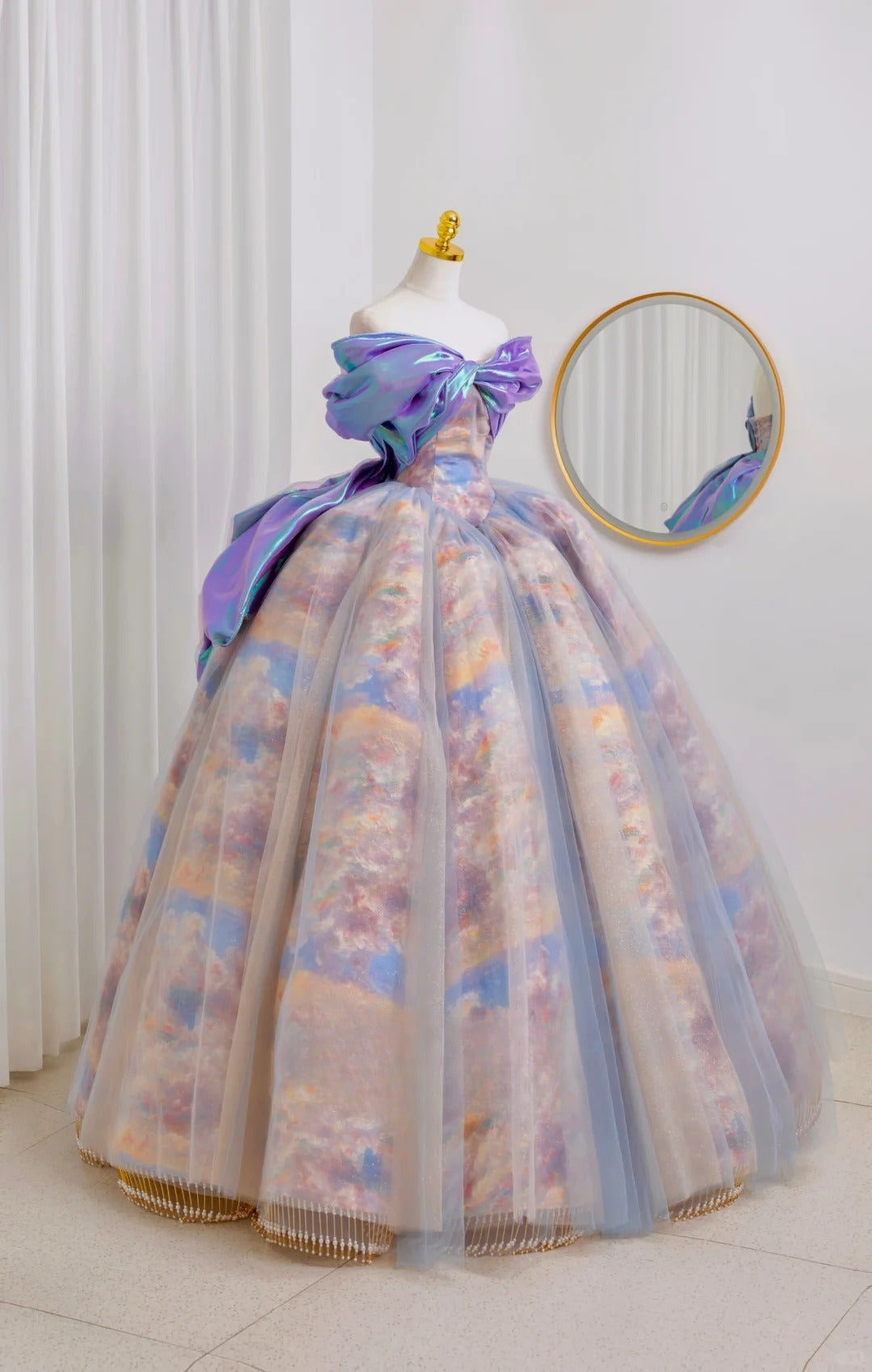 Princess Quinceanera Dresses Ball Gown Sweetheart Light Grape Quince Outfits Vestidos De 15 Anos Long Sweet 16 Dress AU059