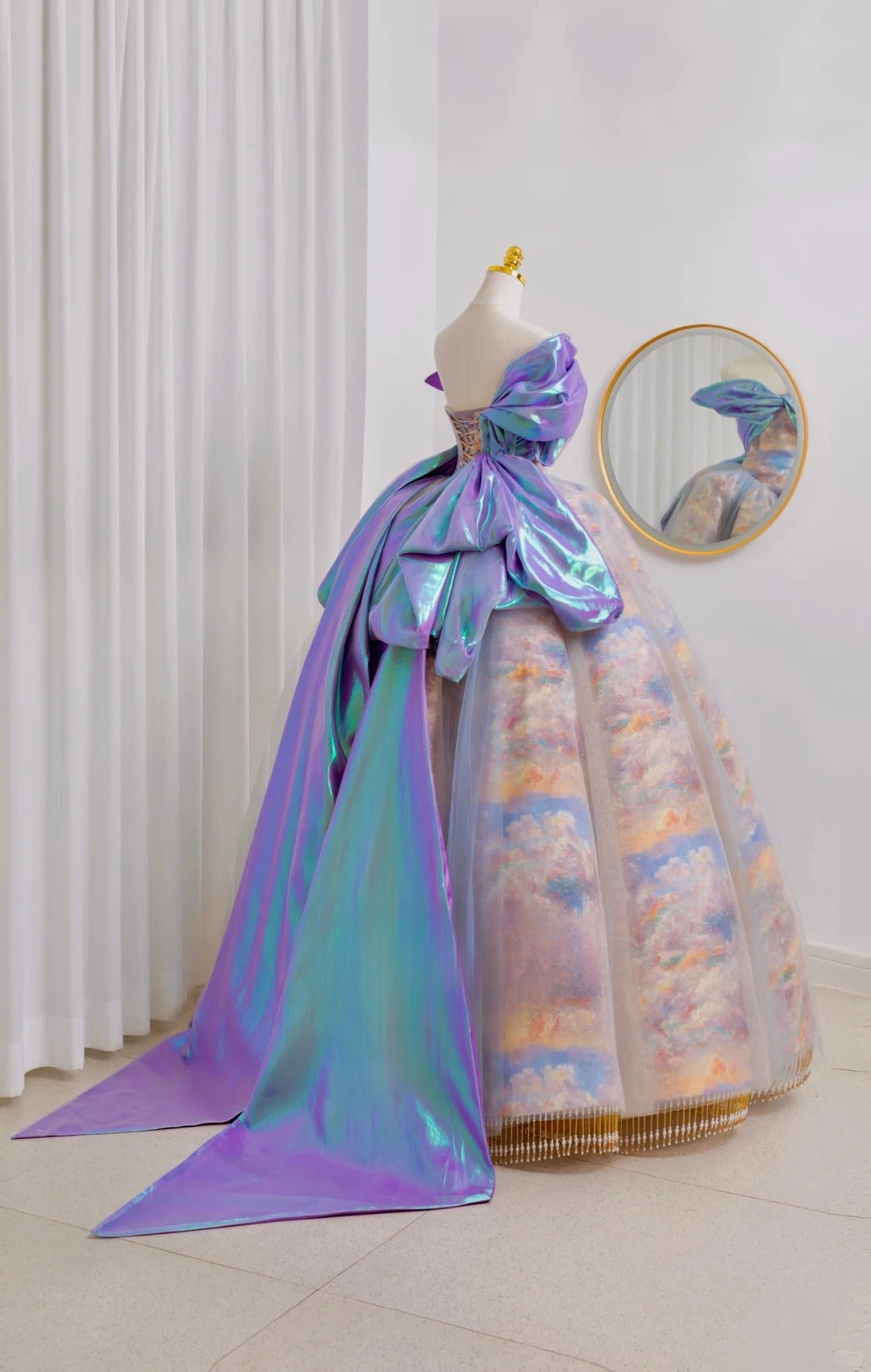 Princess Quinceanera Dresses Ball Gown Sweetheart Light Grape Quince Outfits Vestidos De 15 Anos Long Sweet 16 Dress AU059