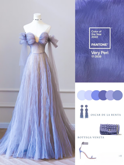 Beautiful Ball Gown Off The Shoulder Tulle Lilac Prom Dresses Inspiration Prom Dress Princess Graduation Dress AU061
