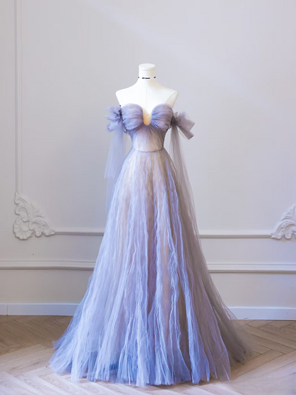 Beautiful Ball Gown Off The Shoulder Tulle Lilac Prom Dresses Inspiration Prom Dress Princess Graduation Dress AU061
