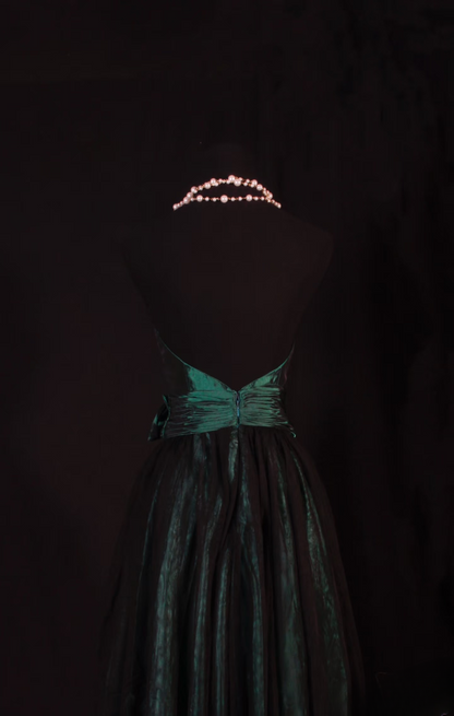Chic Ball Gown Strapless Dark Green Taffeta Short 18th Birthday Dress Homecoming Dresses Cocktail Gown AU061