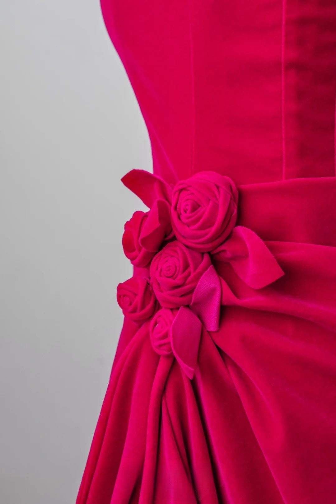 Classy Mermaid Strapless Hot Pink Satin Floor Length Prom Dresses Formal Dress Birthday Outfits Prom Gown AU066