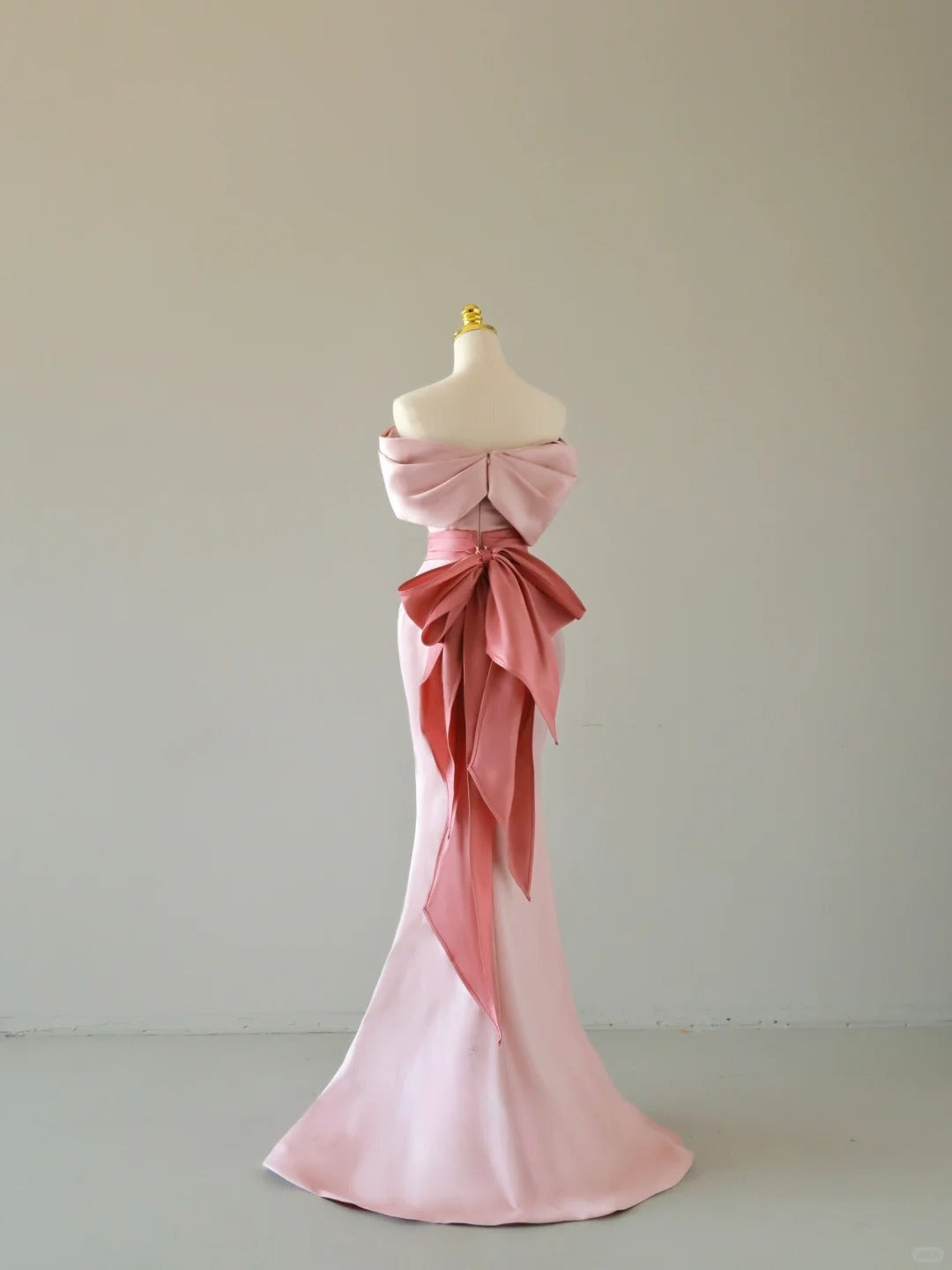 Simple Mermaid Sweetheart Blush Pink Satin Short Sleeves Prom Dresses Long Prom Gowns AB222