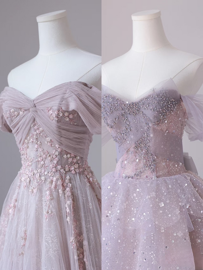 Classy A Line Tulle Long Prom Dresses Inspiration Trending Prom Gowns Formal Dance Prom Dress AU072