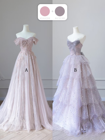 Classy A Line Tulle Long Prom Dresses Inspiration Trending Prom Gowns Formal Dance Prom Dress AU072