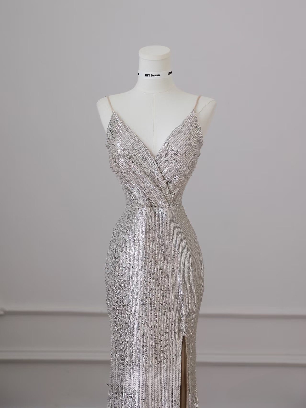 Classy Mermaid Spaghetti Straps Sequin Slit Long Prom Dresses Inspiration Trending Prom Gowns Prom Dress AU078
