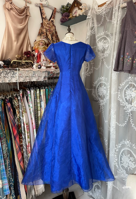 Vintage Prom Dresses 1950s Retro Classy A line V Neck Royal Blue Long Party Dress Inspiration Evening Dresses AU078
