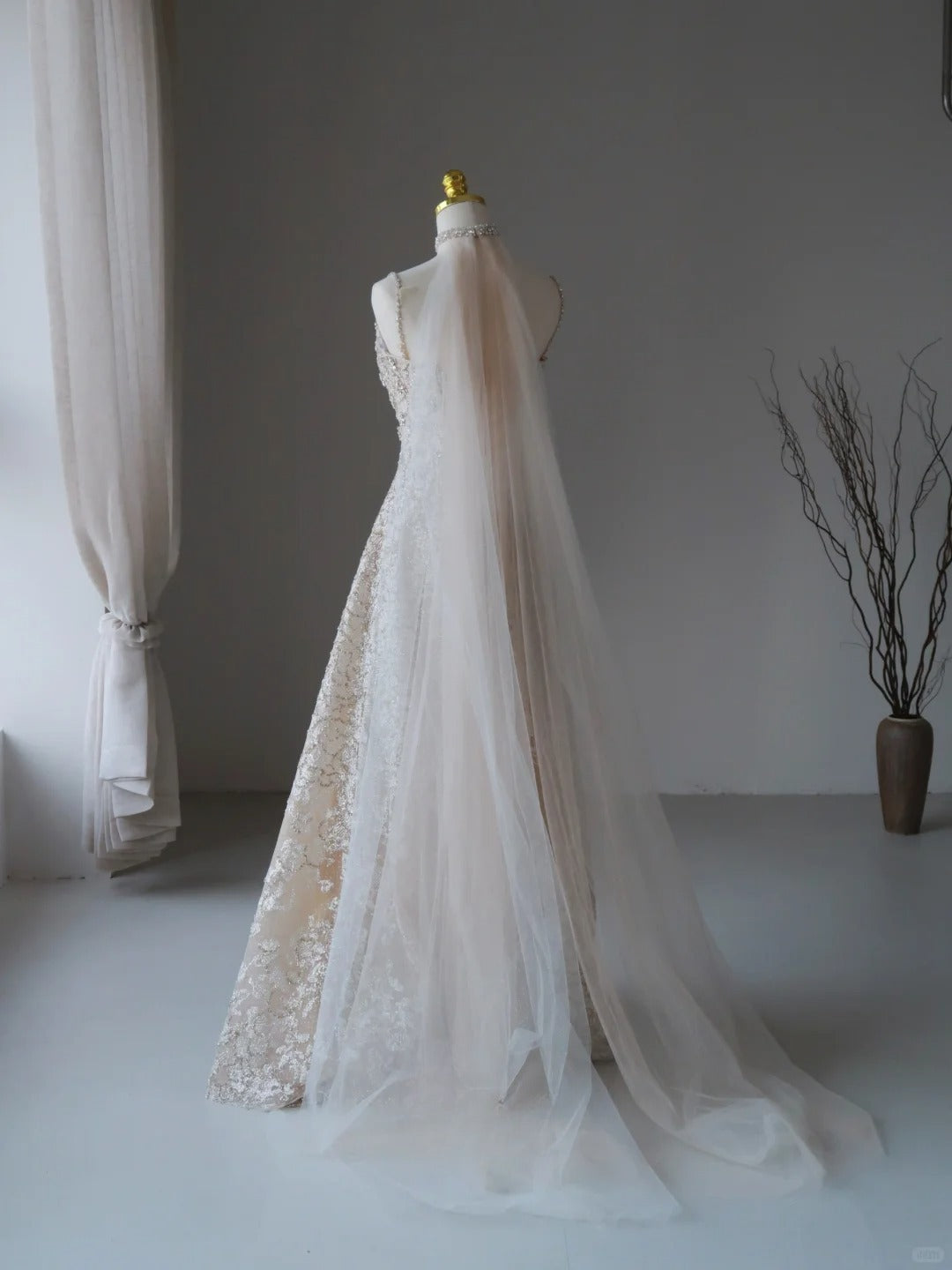 Glitter A Line Spaghetti Strap Champagne Sequined With Beading Prom Dresses Long Evening Party Formal Outfits RB6582
