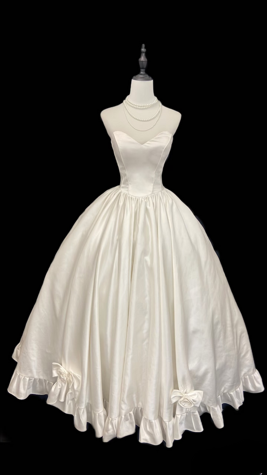 Retro Wedding Dresses Ball Gown Sweetheart 70s White Fitted Corset Long Wedding Dress Bride Gowns Wedding Dresses AU094