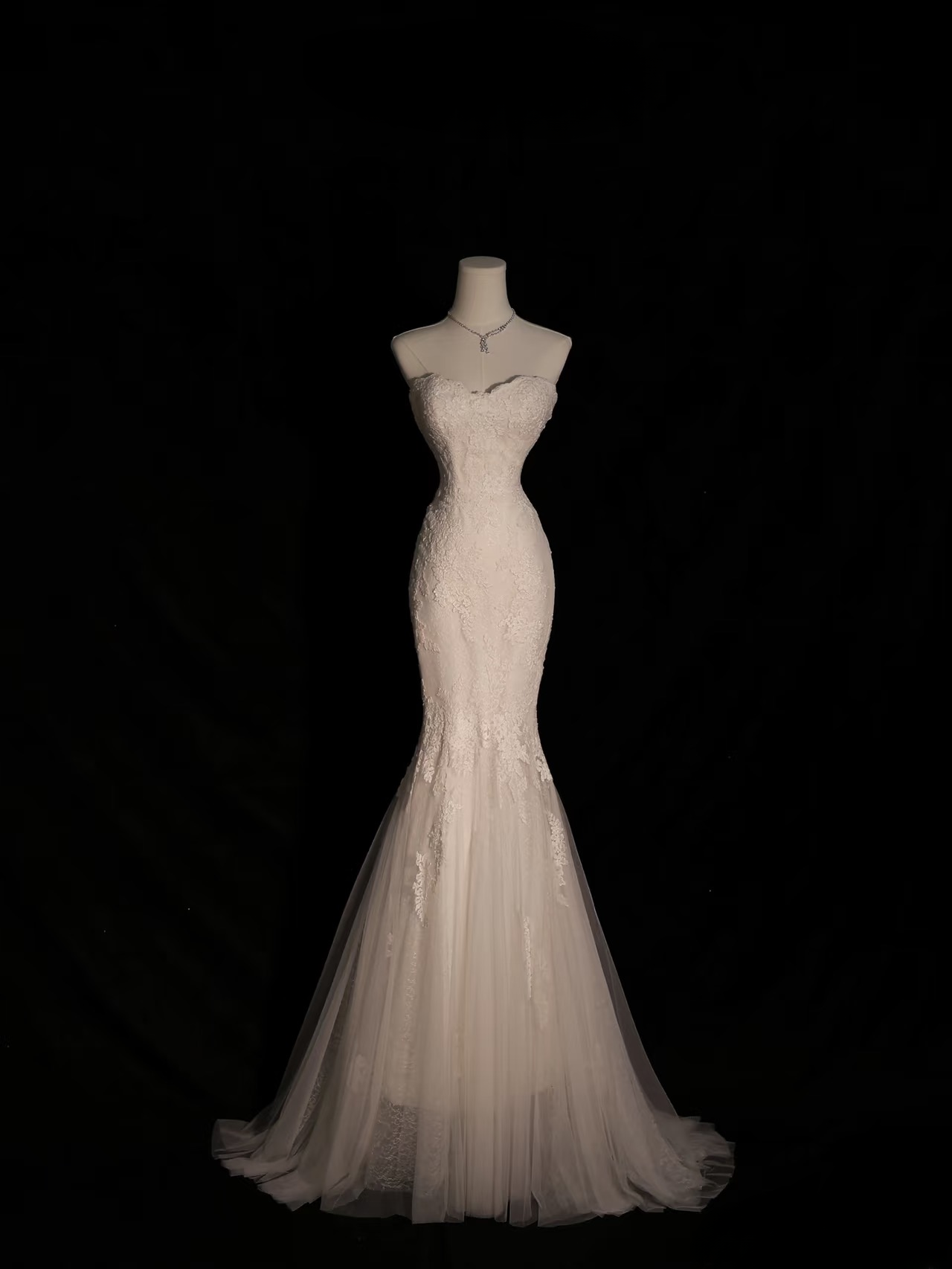 Vintage Mermaid Sweetheart White Lace Long Wedding Dress Fairy Formal Wedding Dresses AU104