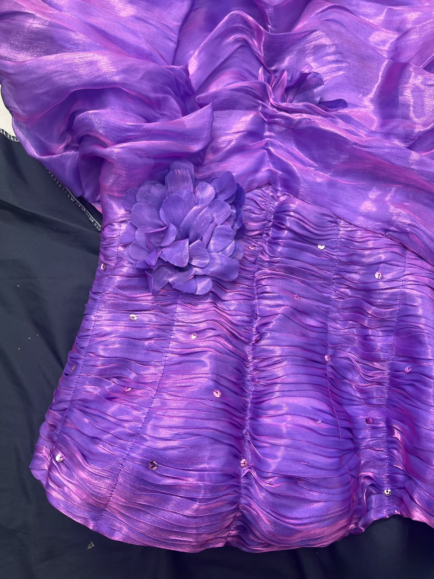 Vintage Strapless Ball Gown Grape Organza Long Quinceanera Dress Strapless Sweet 15 16 Dress AU119