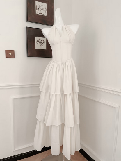 Simple Prom Dresses A line Halter Sleeveless Prom Dress Inspiration Long Prom Dresses AU139