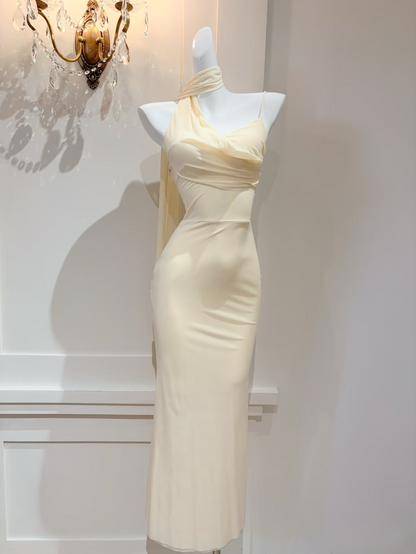 Vintage Prom Dresses Mermaid Spaghetti Strap Sleeveless Yellow Prom Dress Inspiration Long Prom Dresses AU142